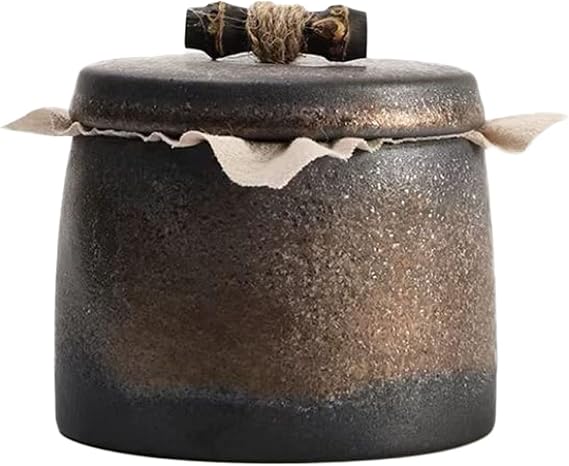 Ceramic Tea Canister Japanese Style Tea Coffee Sugar Storage Pots Jars Ceramic Traditional Tea Caddy for Kitchen
