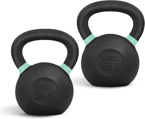 Yes4All Powder Coated Cast Iron Kettlebell, Single Deep Blue, 40 KG / 88 LB
