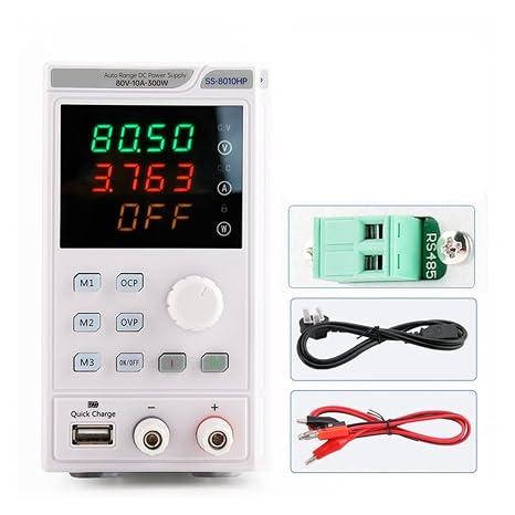Bench Power Supply, DC Power Supply Adjustable 80V 10A 300W LED Digital Lab Bench Power Source Stabilized Power Supply Voltage Regulator Switch(SS-8010HP)