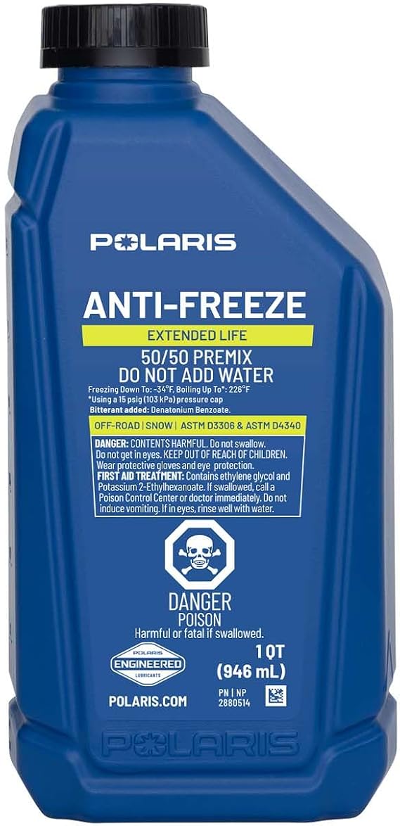 Polaris 1 Qt Antifreeze Coolant 50/50 Premix for Snowmobile - 2880514