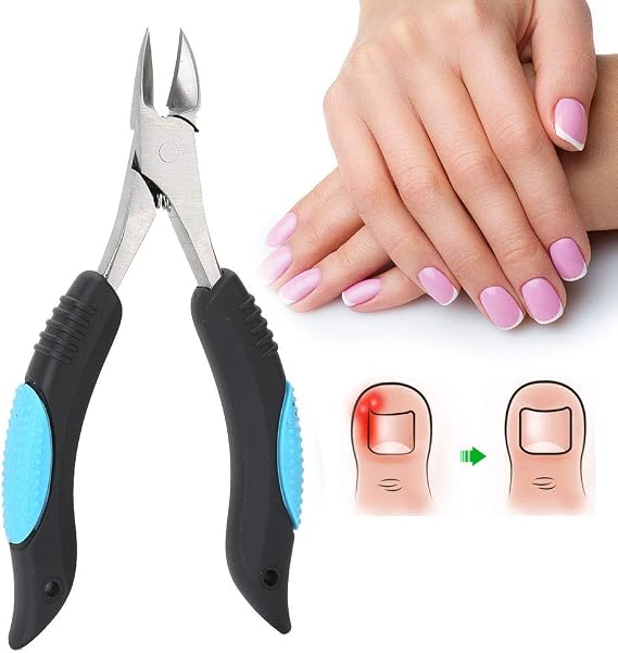Professional Nail Pliers Cuticle Nippers for Ingrown Toenail Treatment Fingernail Toenail Scissors Pedicure Tool with Non-Slip Handle Cuticle Trimmer Nail Art Salon Home Use