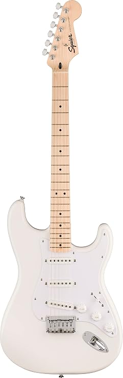 Squier by Fender Sonic Stratocaster HT Beginner Guitar, Arctic White | Easy-to-play electric guitar for beginners, includes free virtual lessons, starter-friendly neck, Stratocaster body