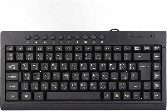ASHATA Mechanical Gaming Keyboard, Compact 60 Percent Wired USB Keyboard with 95 Keys Hot Swappable Design for and Typists Black Arabic Layout