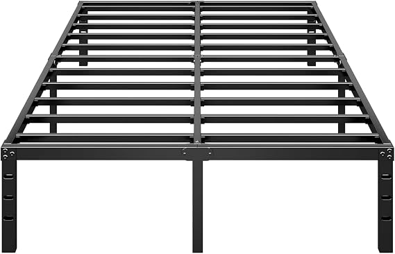 Metal Platform Bed Frame 14 Inch Tall,King Size Bed with Heavy Duty Strong Support Slats,Easy to Assemble,Black
