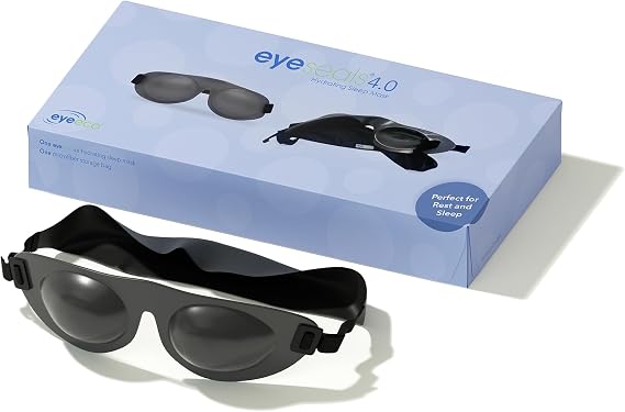 Eyeseals Hydrating Sleep Mask, Charcoal - CPAP Compatible | Latex-Free Eye Mask for Sleep to Block Dry Air, Retains Moisture to Soothe Dry, Irritated Eyes & Provides Eye Care Overnight