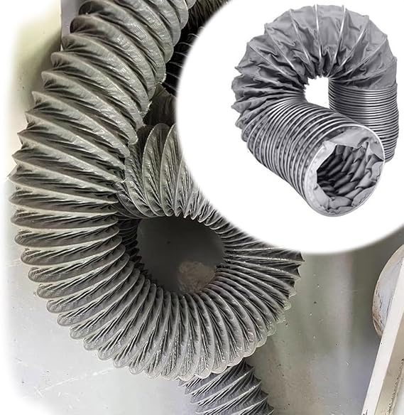 4 Inch Flexible Air Ducting Hose Portable HVAC Duct Hosing High Temperature Resistance Smoke Exhaust Hose 3.3ft 6ft 9.8ft 13ft 16ft 20ft 26ft 32ft(L 2m(6ft),100mm(3 9/10"))