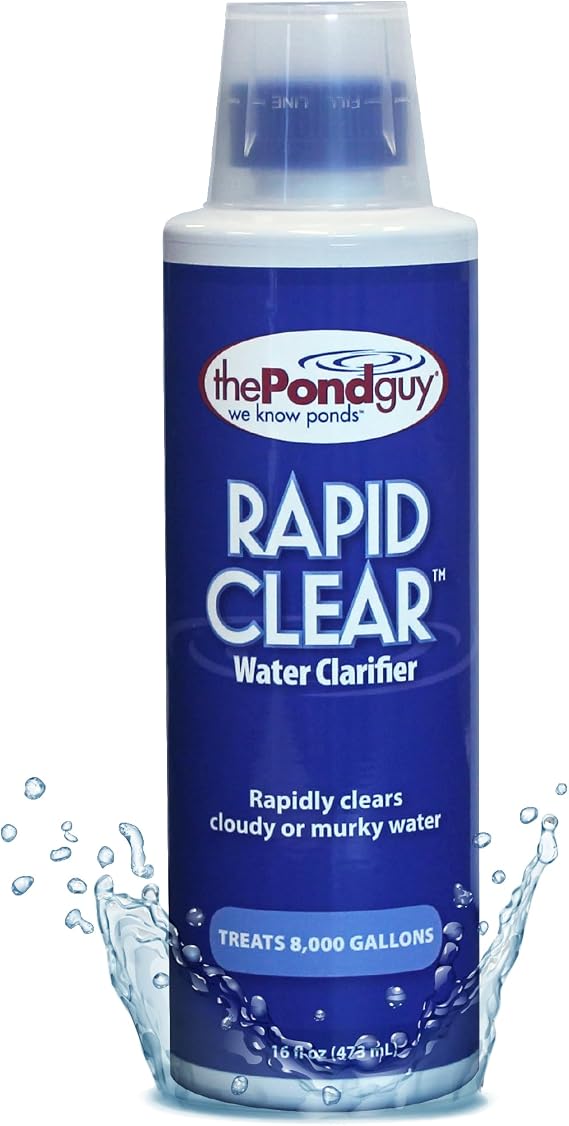 The Pond Guy RapidClear Flocculant Water Garden Clarifier, 16 Ounces | Clears cloudy outdoor koi fish ponds and fountains; plant and animal safe treatment