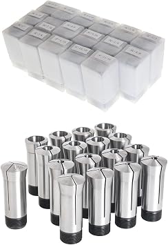 17-Pack Precision 5C Collet Set, 1/8 to 1-1/8in Mill Chuck Holder Replacement for for Automatic Lathes CNC Lathes