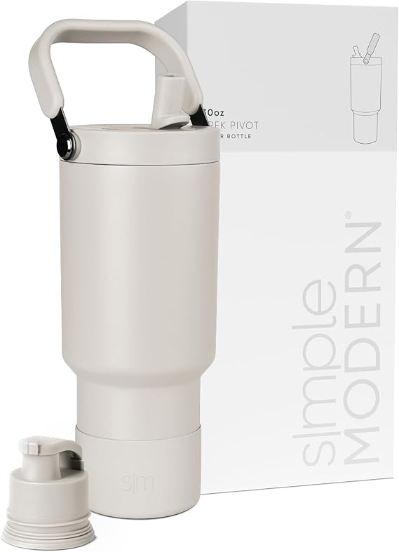 Simple Modern Tumbler with Handle, Water Jug | 30oz | Beige
