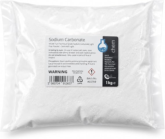 Intralabs - Sodium Carbonate Light Fine Powder 1kg - Soda Ash Light