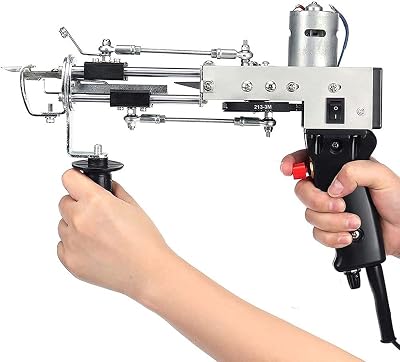 2 in 1 Carpet Tufting Gun,DIY Carpet Rug Weaving Machine Flocking Knitting Machine,Hand-Held Electric Punch Tools,Embroidery Machine,Rug Making Tools Can do Both Cut Pile and Loop Pile,Black