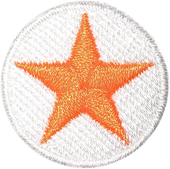 Orange Star Patches Iron On 10 Pack 1" Embroidered Reward Star Patch for Sport Programs