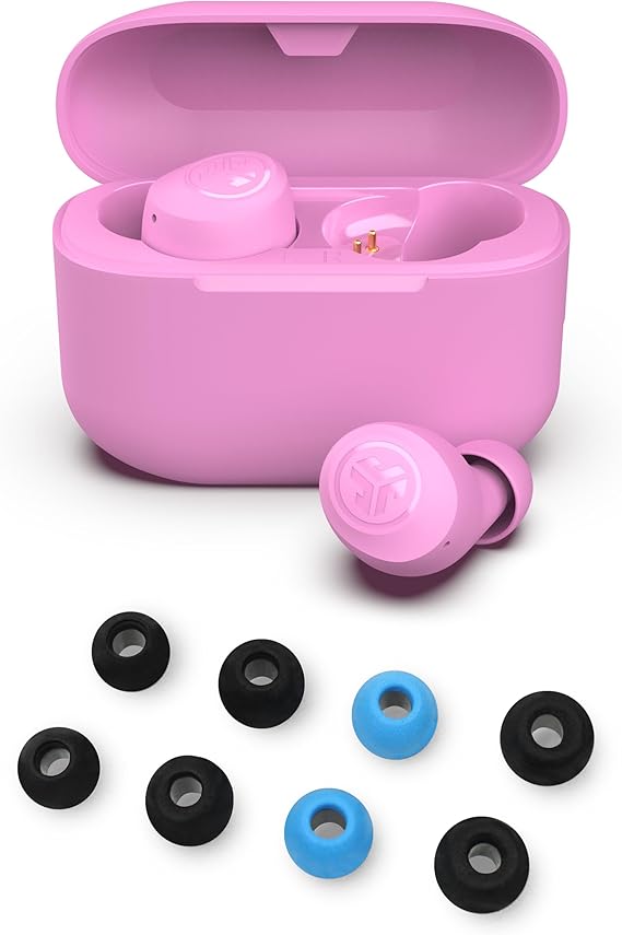 JLab Go Air Pop+ True Wireless Bluetooth Earbuds in Pink Plus Cloud Foam Mnemonic Earbud Tips