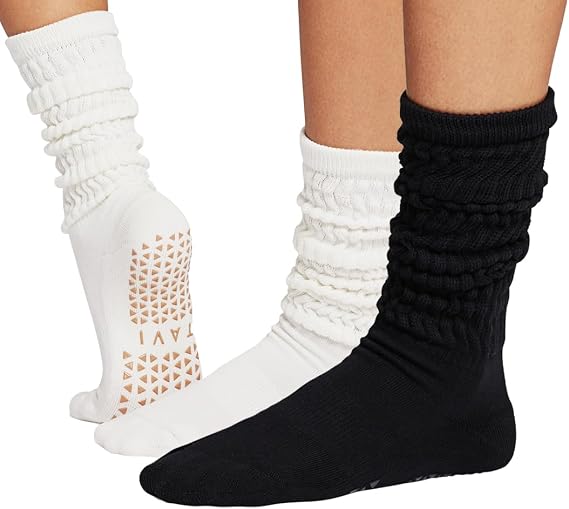 TAVI Stacy Slouch Pilates Socks with Grips for Women