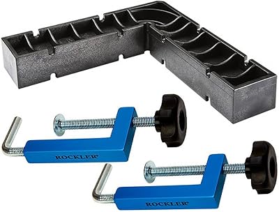 Rockler Universal Fence Clamps for Woodworking wClamp-It Square Tool – Universal 90 Degree Clamp for Construction from Assembling Plywood Cabinet Face Frame Clamps & Drawers - Table Saw Accessories