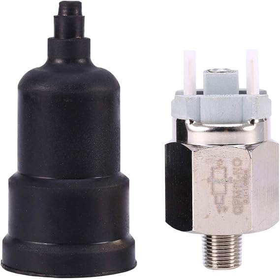 Pressure Switch, 1/8in Swtich Adjustable QPM11NO Pressure Switch Wire External Thread Nozzle, the Pressure Range Is 0.11.0 MPA