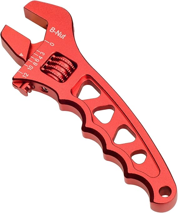 Adjustable 3AN-12AN Adjustable Wrench Spanner Lightweight for AN Hose Fitting Aluminum Red