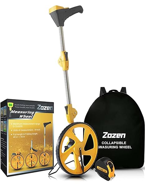 Zozen Measuring Wheel Digital Display, Feet/Meters, Foldable Measure Wheel