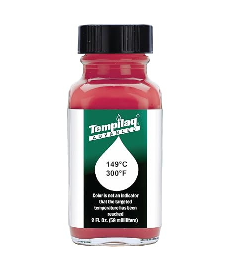 Tempil 24405- TEMPILAQ Advanced TL030 Temperature Indicating Liquid, 149 Degree C/300 Degree F, 2 oz. Ideal for Heat Treating, Brass Annealing, and Glass Production, Made in USA