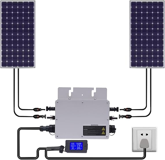 700W Micro Inverter Solar Grid Tie Microinverter IP65 Self Cooling 110V 32-Bit DSP Full Digital SPWM Control Micro Inverter, for 30V 36V Solar Panels