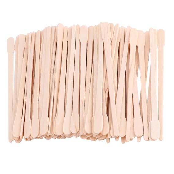 600pcs Multifunctional Wax Stick for Hair Removal Depilatory Wooden Applicator Sticks Flat Thin Tips for Salon Home Use
