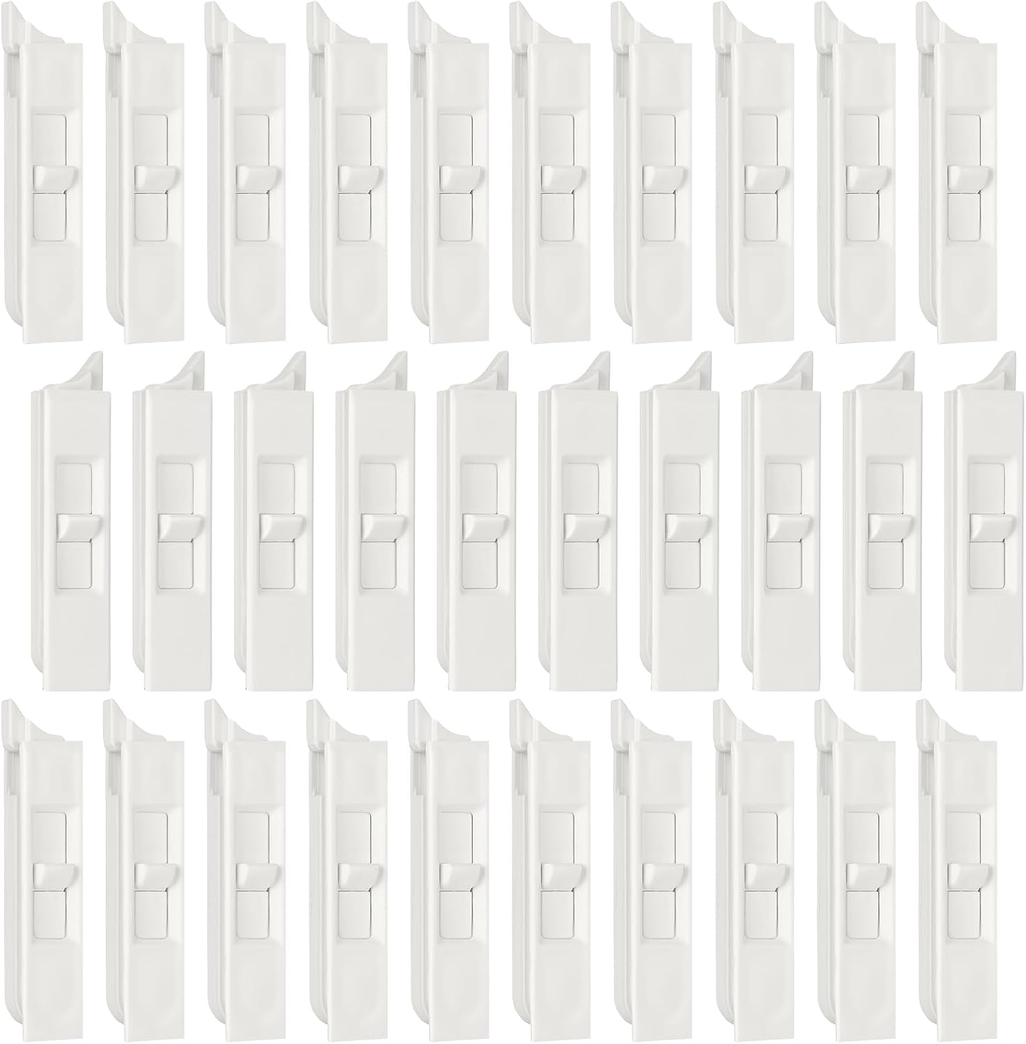 Jetec 4 Pieces Tilt Latch Pairs White Plastic Construction Snap-in Latch Pairs Spring Loaded Sliding Window Tilt Latch for Home Window Accessories