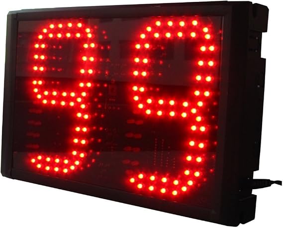 Azoou 6" High Character 2 Digits LED Seconds Countdown Count up Timer Red Aluminum Case