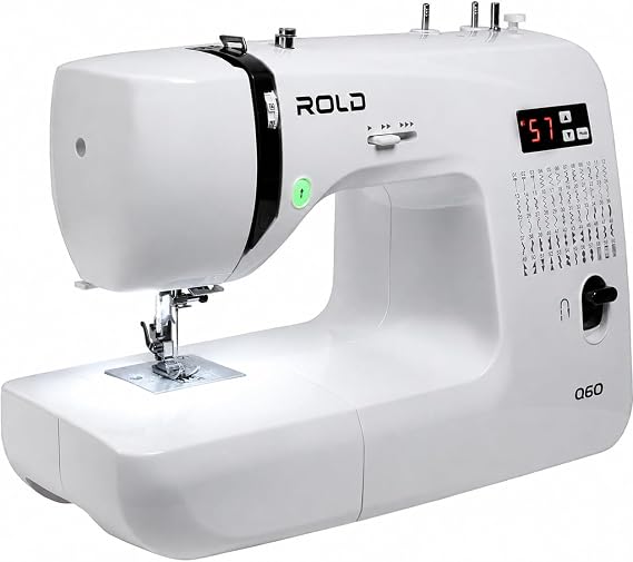 ROLD Q60 Computer Sewing Machine 60 Stitch Programmes Needle Threader Metal Frame LED Lighting Sewing without Pedal