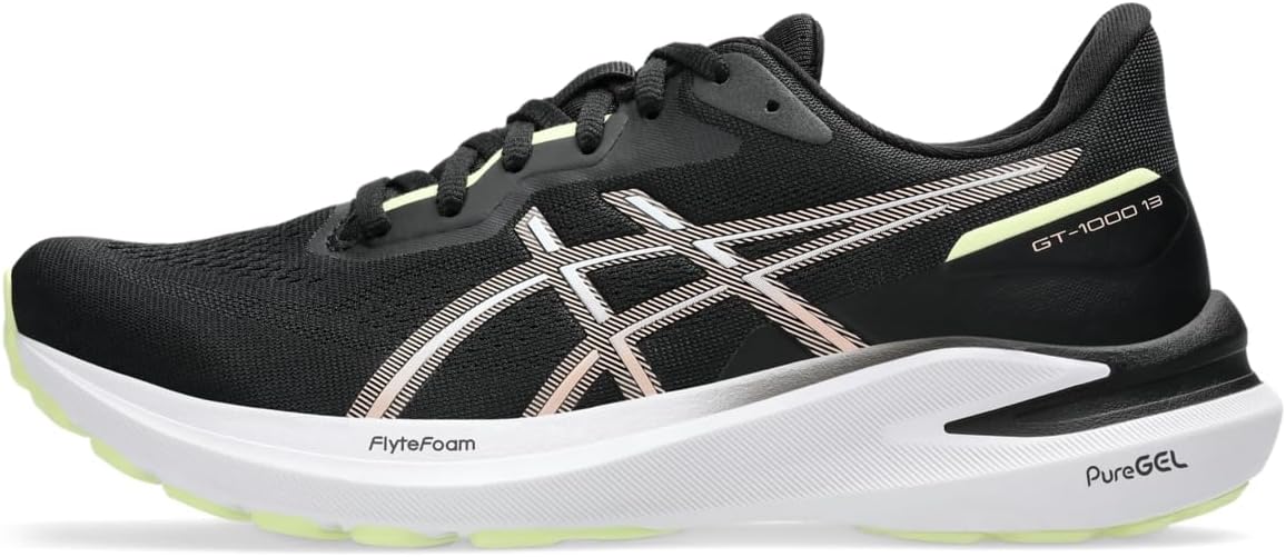 ASICS Women's GT-1000 13 Running Shoes, 5.5, Black/Breeze