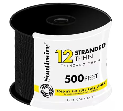 SOUTHWIRE COMPANY #22964101 500'BLK 12 Str BLDGWire