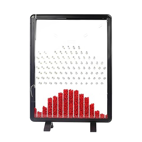 Galton Board, Galton Board Desk Toy, Dalton Board, Experimental Model for Demonstration of Random Phenomen, Physicalschool Laboratory Teaching Demonstration Random Distribution (Red)