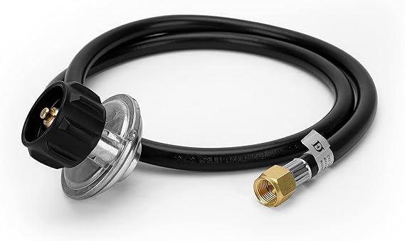 Stanbroil 4FT QCC1 Vertical Low Pressure Propane Hose and Regulator | for LP Gas Grill, Heater and Fire Pit, 3/8" Female Flare x ACME Nut