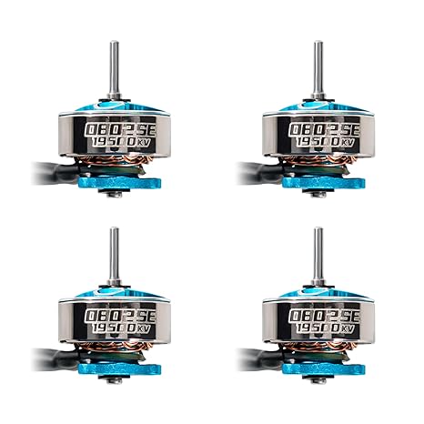 BETAFPV 4pcs 0802SE 19500KV 1S Brushless Motors for FPV Whoop Drone Quad | Ultralight Weight FPV RC Motor for 65/75mm 1S Brushless Racing Whoop Drone Quadcopter like Meteor Series-Iceblue