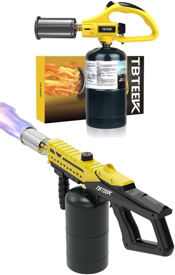 TBTeek Propane Torch, Powerful Propane Grill Torch Gun, Kitchen Blow Torch for Cooking, Adjustable Weed Burner Torch, Charcoal Lighter for BBQ, Searing Steaks, Campfire, Welding(Tank Not Included)