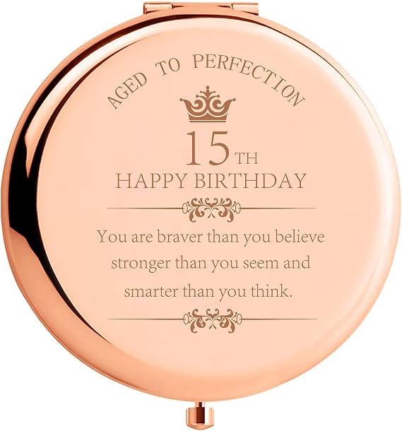 15 Year Old Girls Gifts for Birthday You are Braver than You Believe Strong than You Seem Inspirational Unique 15th Birthday Gift Ideas for Teen Girl Makeup Compact Mirror for Daughter Sister Niece