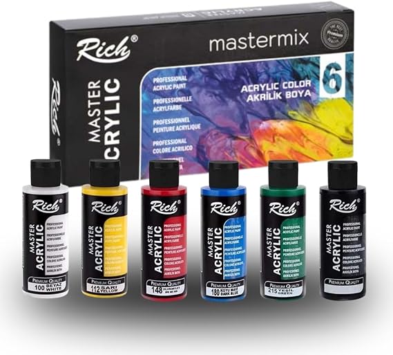 Rich Mastermix Profesyonel Akrilik Boya 60cc 6 Ren