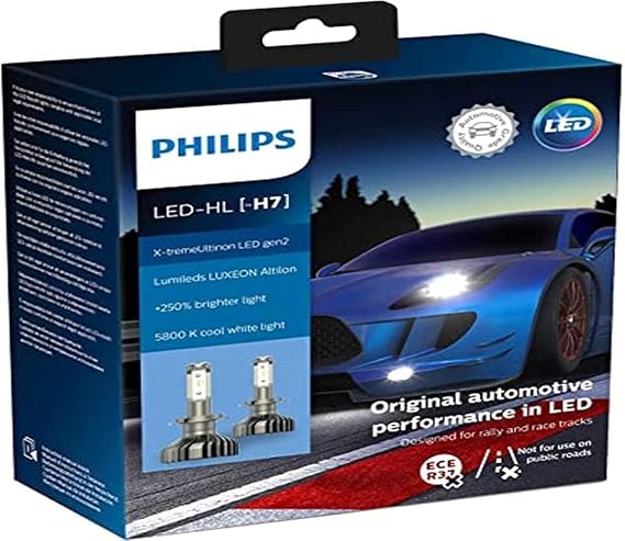 Philips automotive lighting 11972XUWX2 X-tremeUltinon gen2 LED car Headlight Bulb (H7), 5.800K, Set of 2