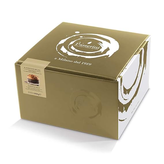 Pasticceria Passerini dal 1919 Italian Low Panettone, Christmas Cake, Customizable Box, 1 Kg / 2.2 Lb
