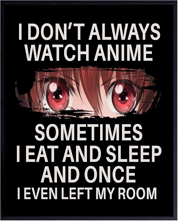 Japanese Anime Wall Decor for Teens - Anime Posters 8x10 - Wall Art Print - funny Sayings Wall Art - Sarcastic Gifts for Boys - Home Theater, Playroom, Movie Room Decor - Teen Girls Bedroom Decor