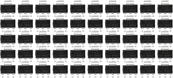 50pcs 1A AMS-1117 Voltage Regulator Chip 3 Ports Regulator Mount Voltage Power Supply for Electronic DIY Project 5V