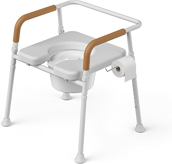 Loyoda Bedside Commode with Padded Seat,Portable Toilet for Adults,Seniors