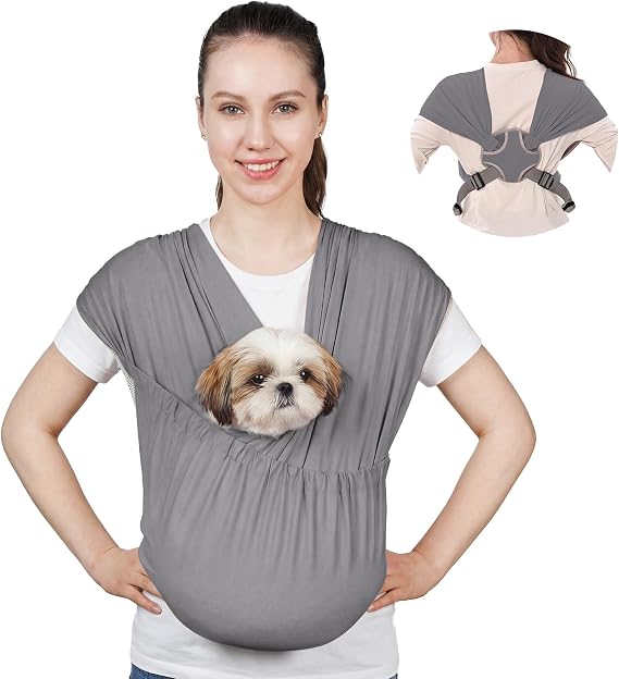 Supet Dog Sling Carrier for Small Pet, Adjustable Hands Free Front Backpack