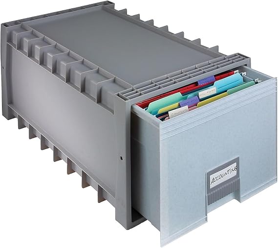 Storex Drawer Stackable Storage, Gray (61101U01C)