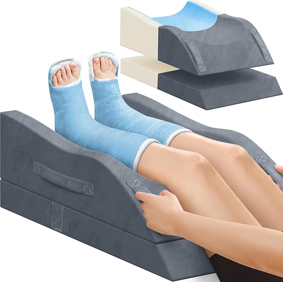 TranquilRelax Leg Elevation Pillow for After Surgery, Wedge Pillow, Grey
