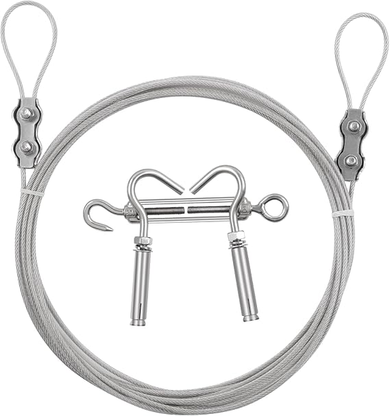 DEWEL 20.7FT Stainless Steel Clothes Lines for Hanging Clothes Outside