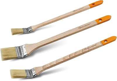ROLLINGDOG Radiator Brush - 3PC Long Handle Paint Brush for Ceilings,High Walls25mm,38mm,50mm