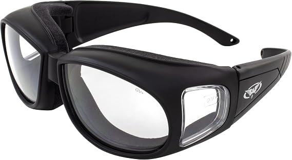 Global Vision Outfitter Padded Motorcycle Safety Glasses Fits Over Glasses with Anti-Fog Protection