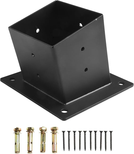 Wall Mounted Slanted Roof Bracket Set Pergola Construction 4x4 Inch Posts Porch Gazebo Outdoor Projects(single)