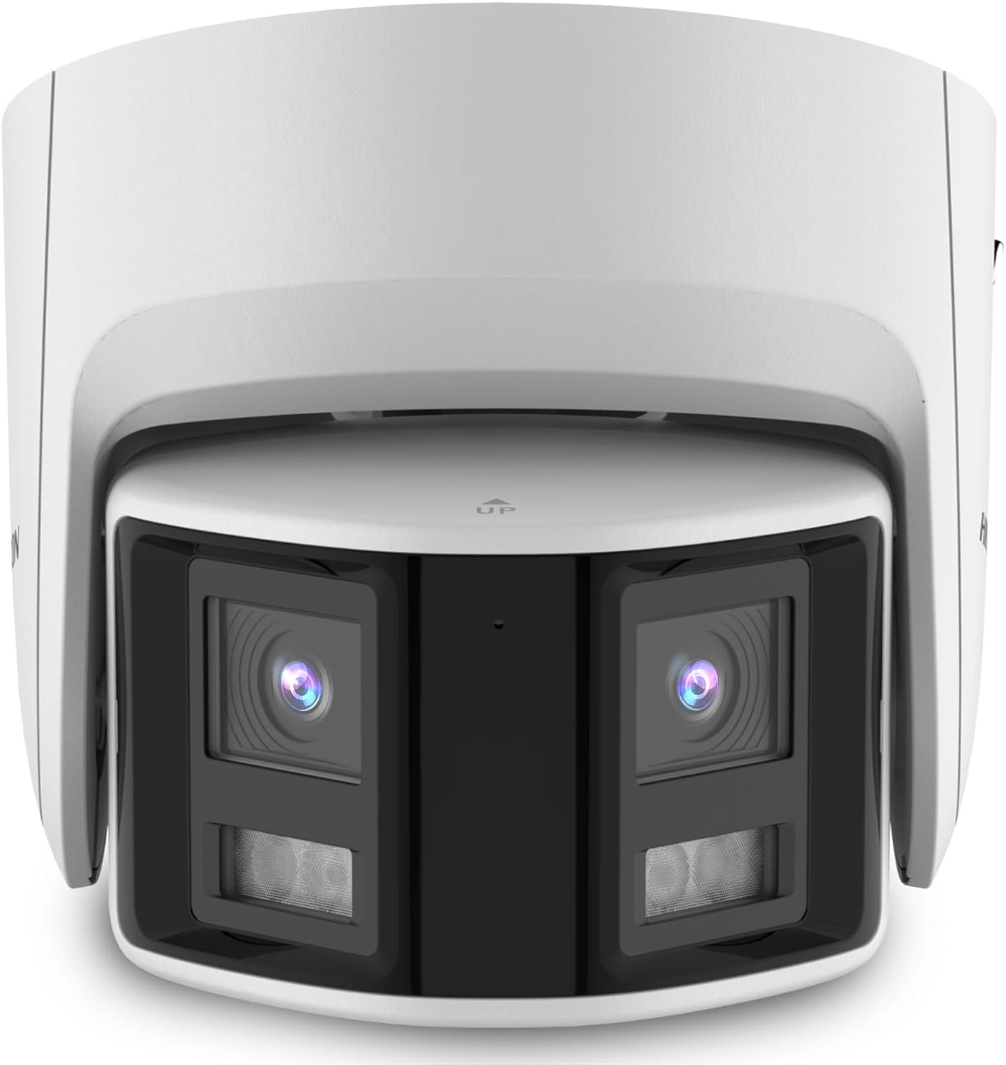 Real HD Acusense 4K 8MP Dual Lens Poe IP Security Camera Outdoor 180 Degree Panoramic Wide Angle, Plug and Play with Hik Vision NVR, 98ft IR, IP67, Built-in MicroSD Slot, Compatible with Blue Iris