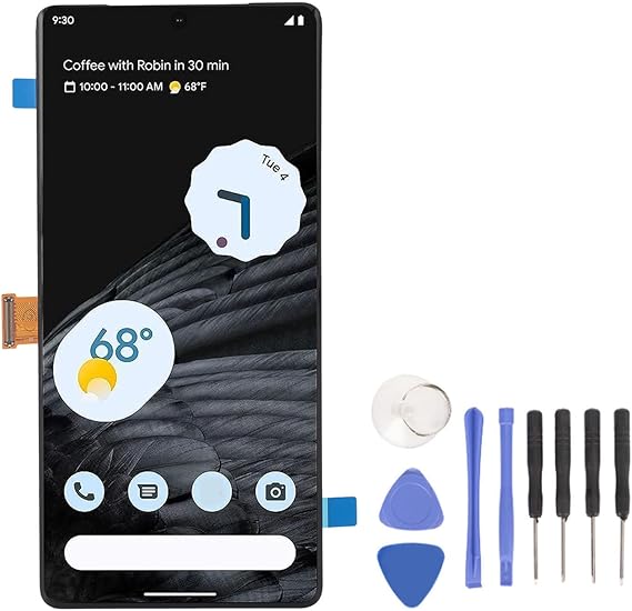 Dpofirs Screen Replacement for Pixel 7 Pro 5G GP4BC GE2AE (not for Pixel 7), 6.7 Inch Phone Organic Digitizer Assembly with Repair Tools